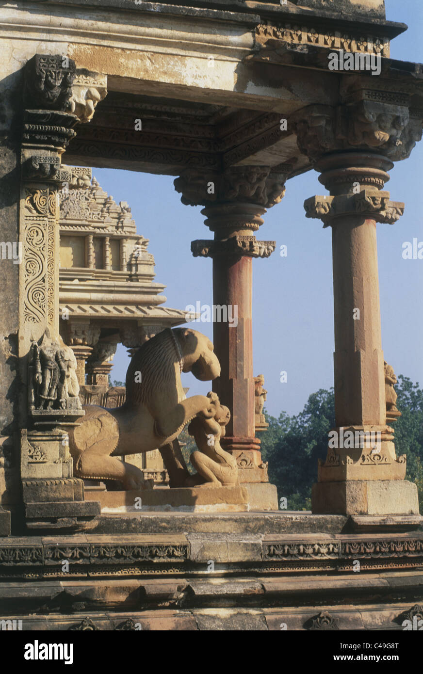 Photograph of an Indian shrine in Khajuraho Stock Photo
