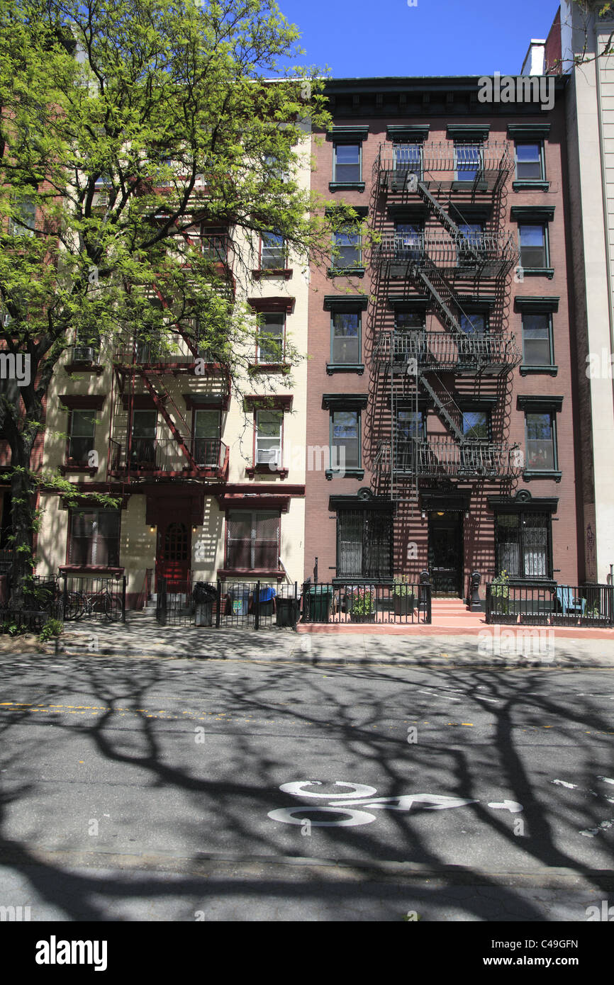 Apartment buildings, tenements, East Village, Manhattan, New York City