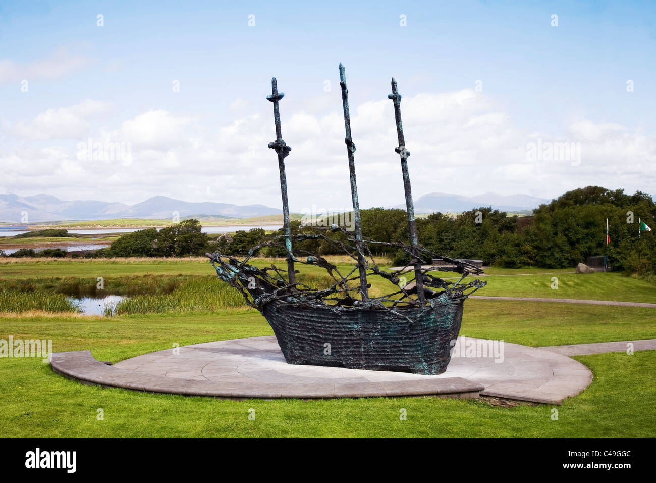 Photograph of a statue of an old Ship in Ireland Stock Photo
