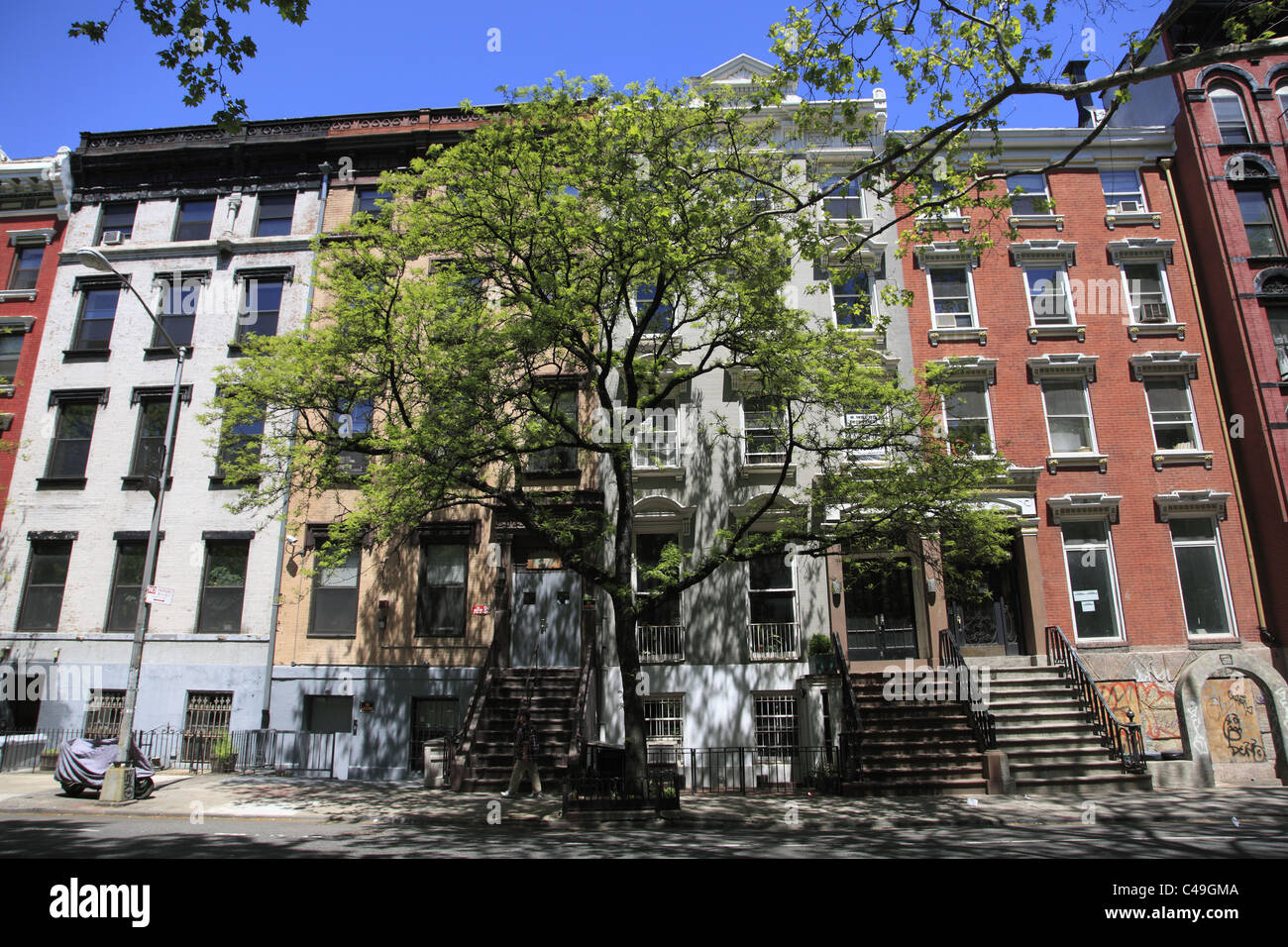 Apartment buildings, East Village, Manhattan, New York City Stock Photo