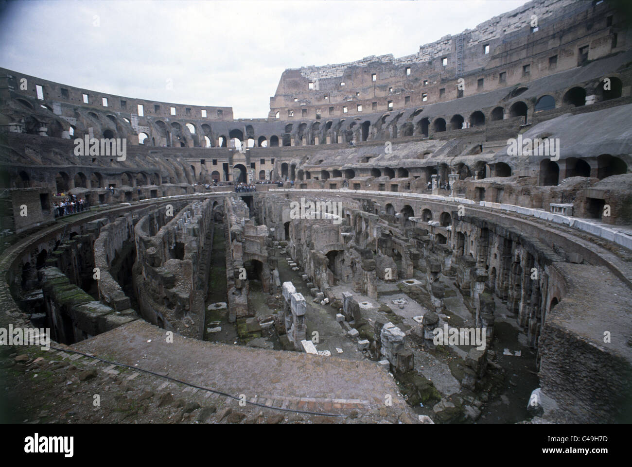 Photograph of the ruins of the Roman Coliseum in Rome Stock Photo