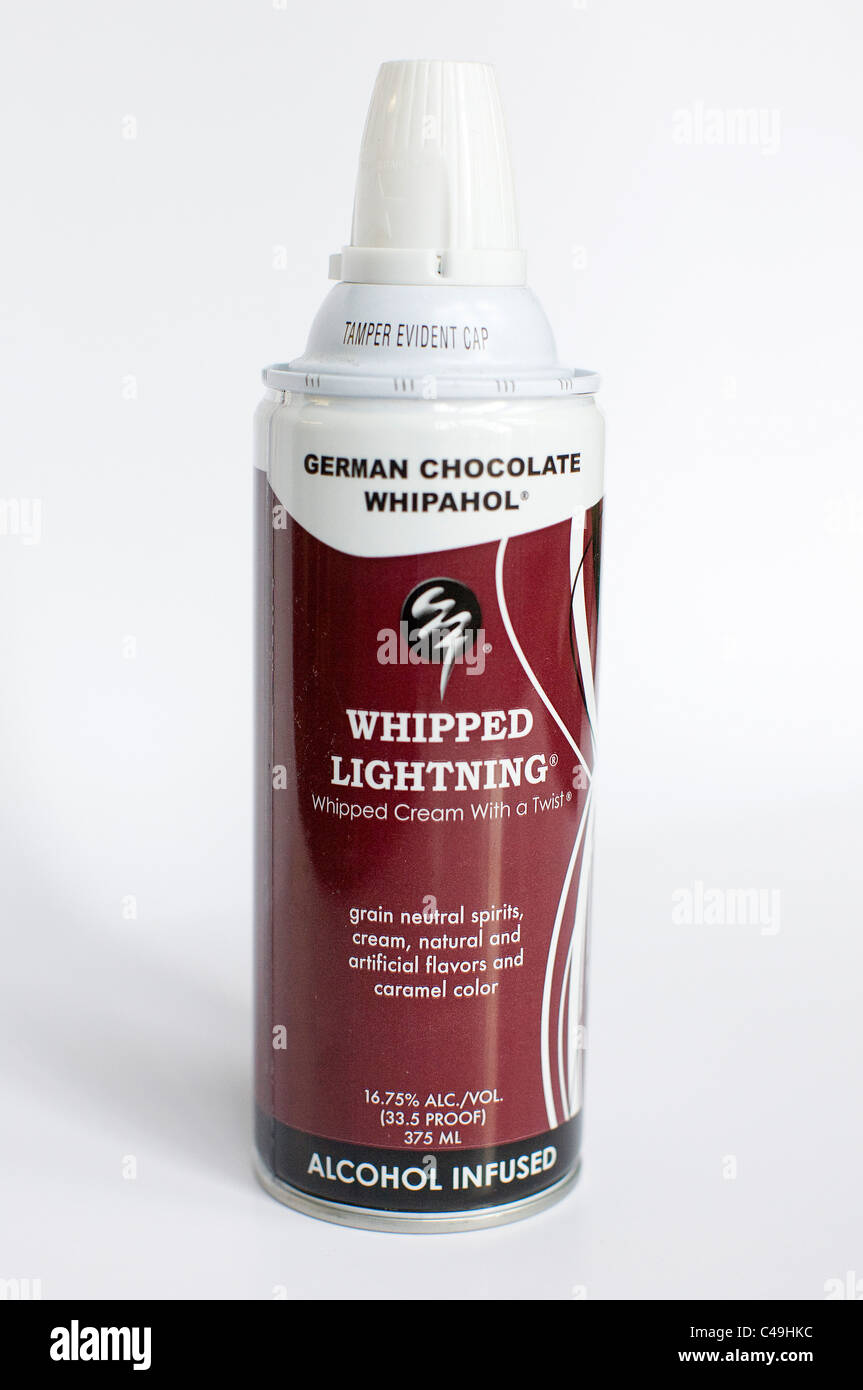 Whipped Lightning alcohol infused whipped cream Stock Photo Alamy
