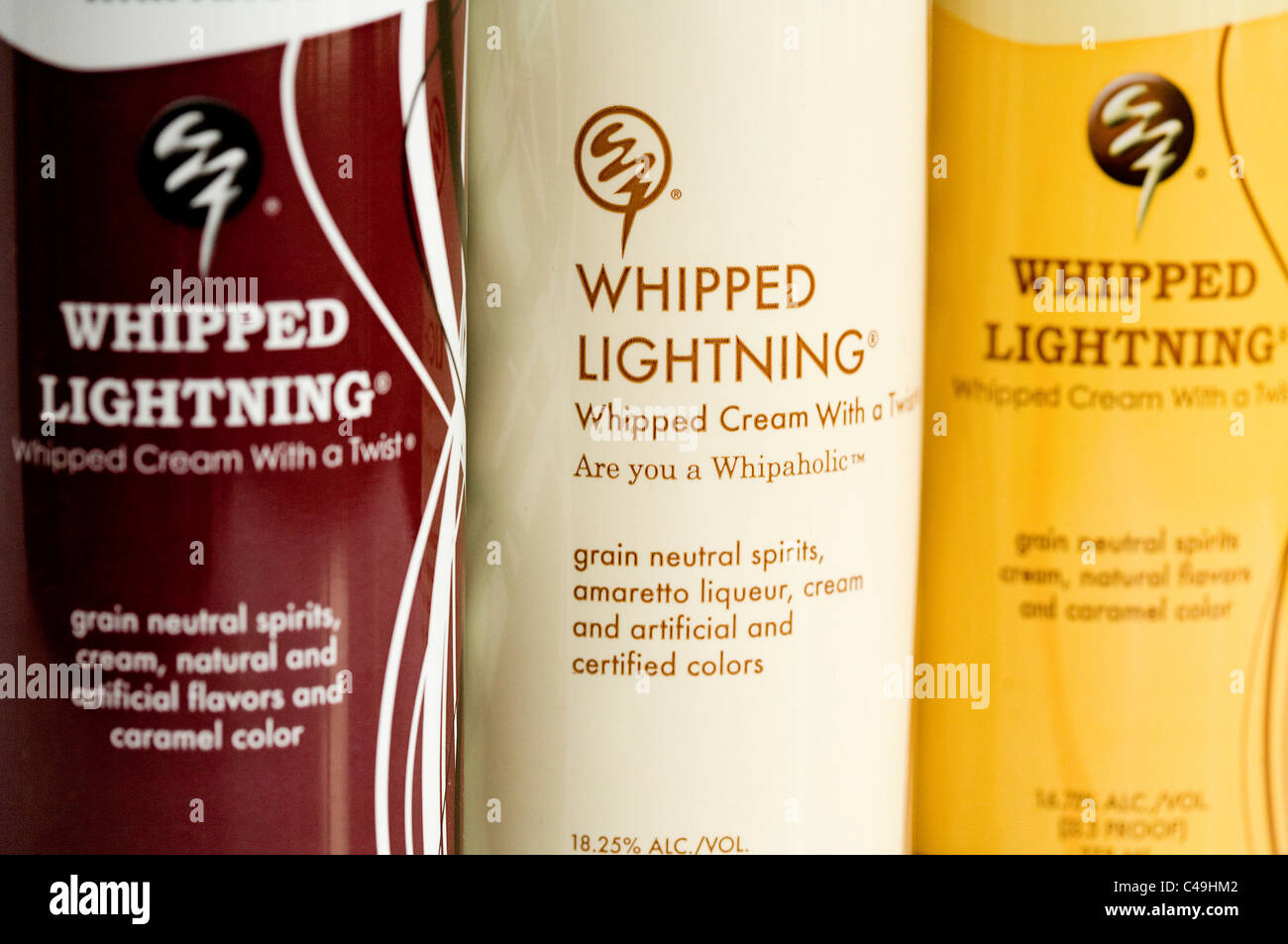 Whipped Lightning alcohol infused whipped cream Stock Photo Alamy