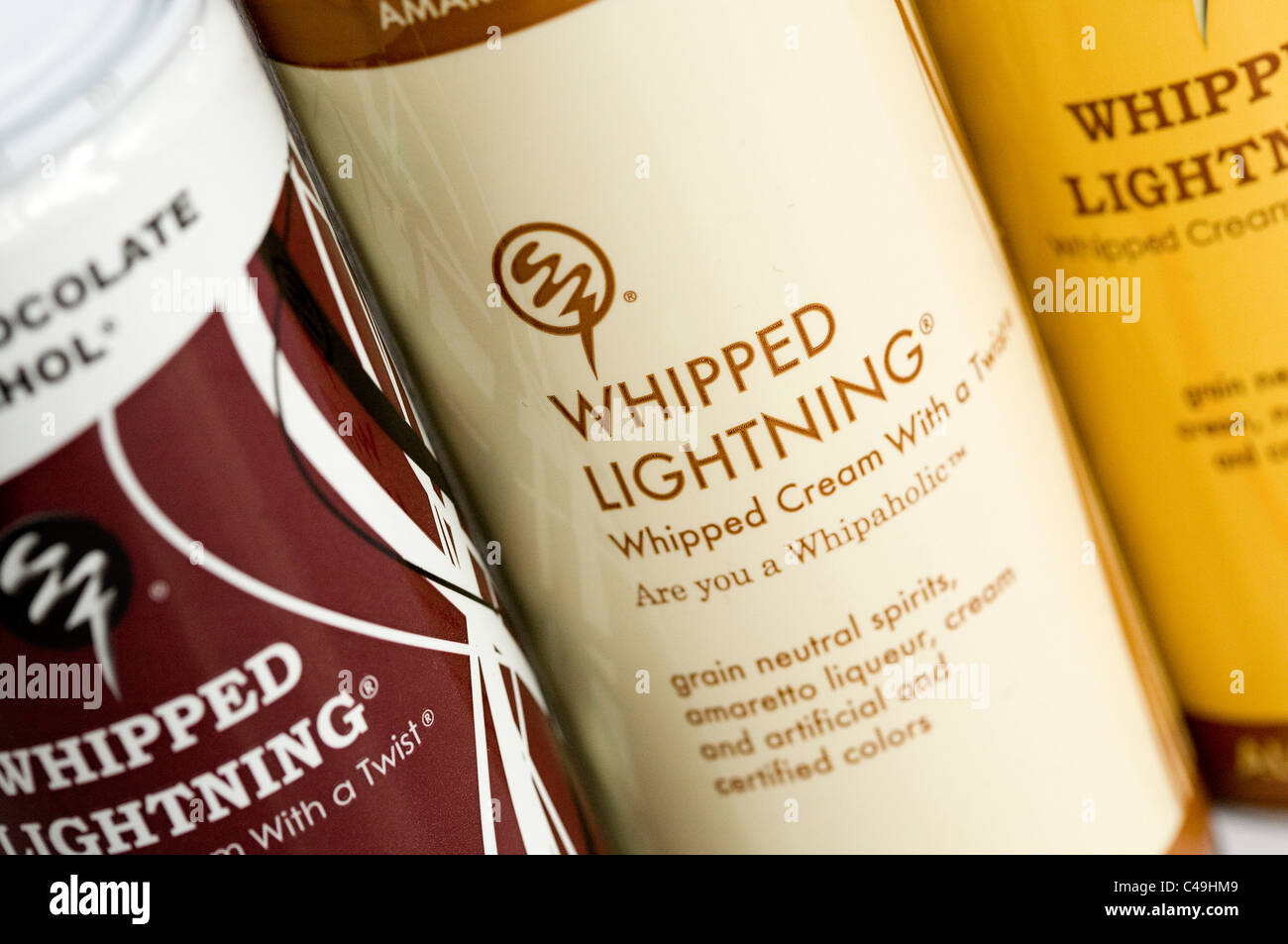 Whipped Lightning alcohol infused whipped cream Stock Photo Alamy
