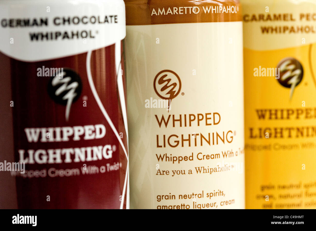Whipped Lightning alcohol infused whipped cream Stock Photo Alamy