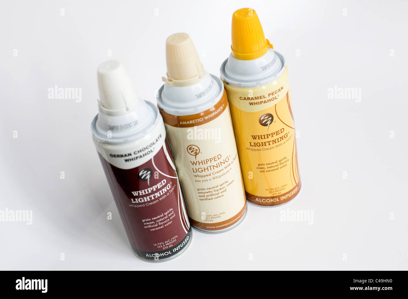 Whipped Lightning alcohol infused whipped cream Stock Photo Alamy