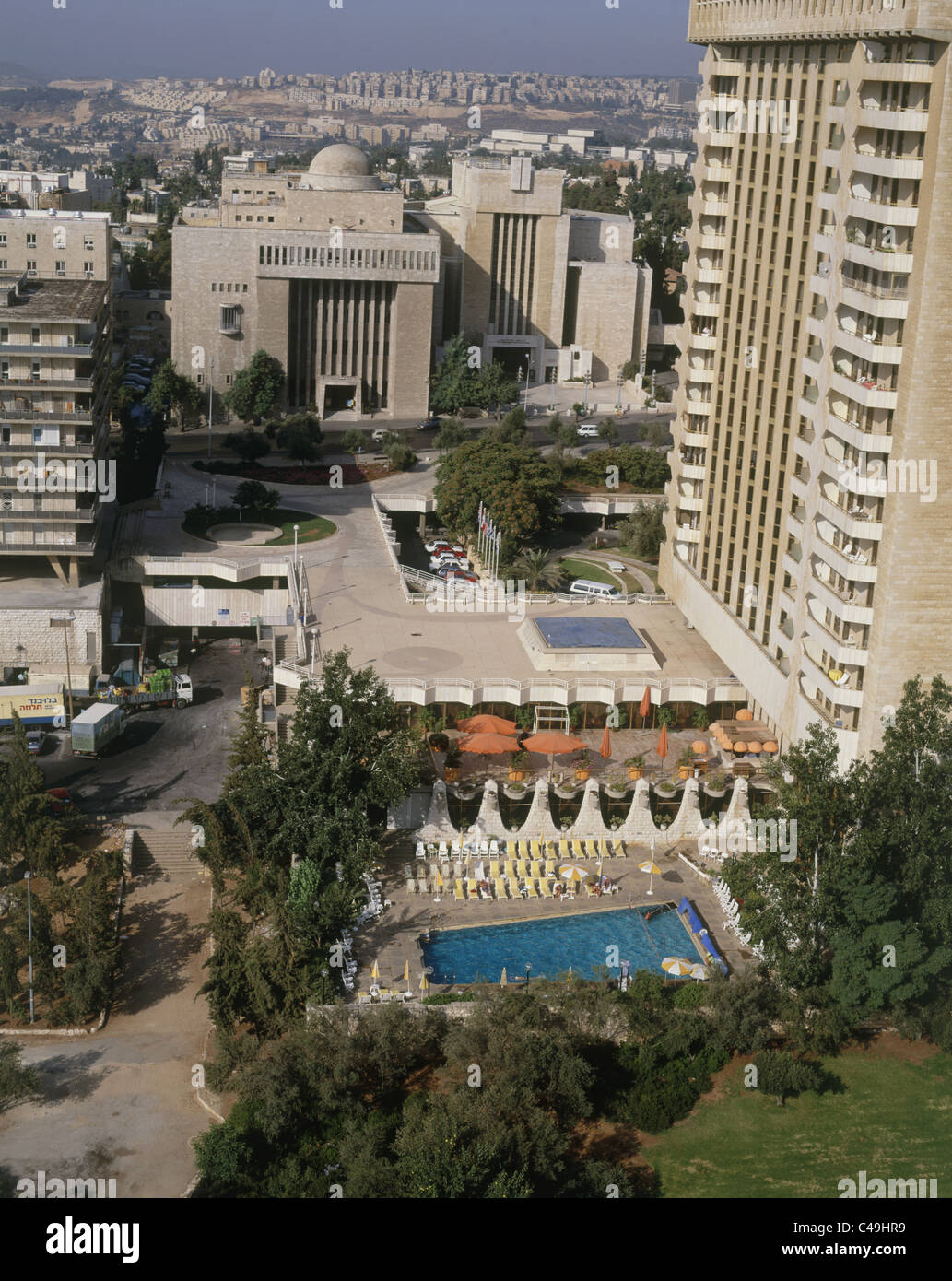 Aerial photograph of Heichal Shlomo in Jerusalem Stock Photo