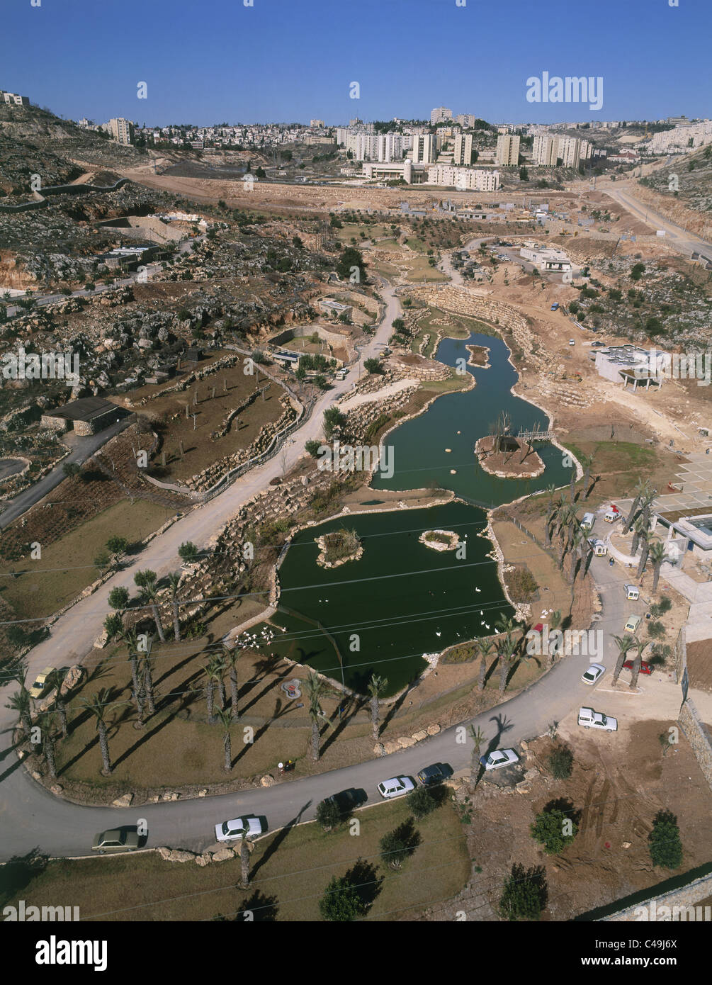 Aerial photograph of the Biblical Zoo in the new city of Jerusalem