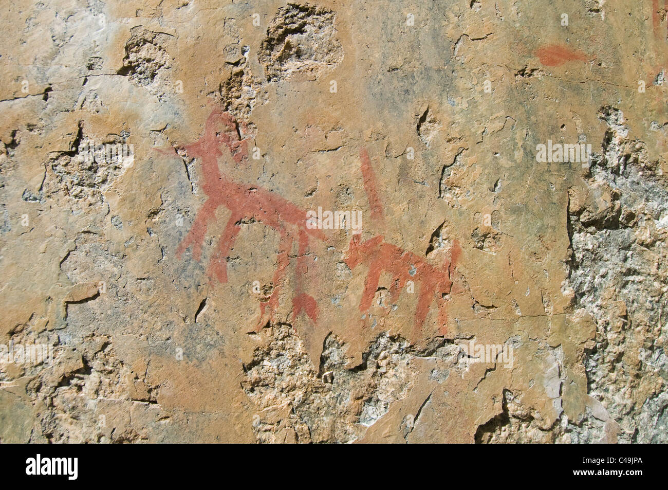 Petroglyphs on the Middle Fork of The Salmon River ID at "Tombstone" Stock Photo