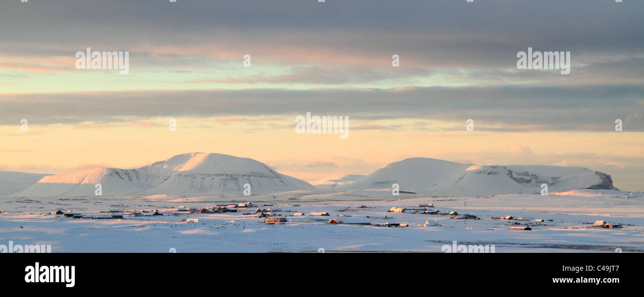 Orkney winter panorama with island of Hoy in distance Stock Photo