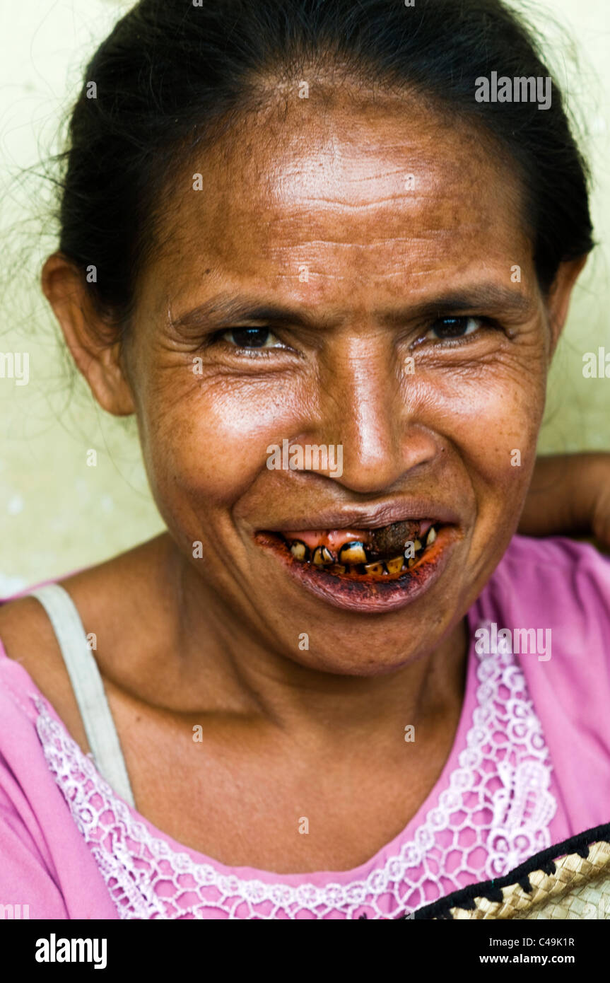 woman in town waikabubak sumba indonesia Stock Photo