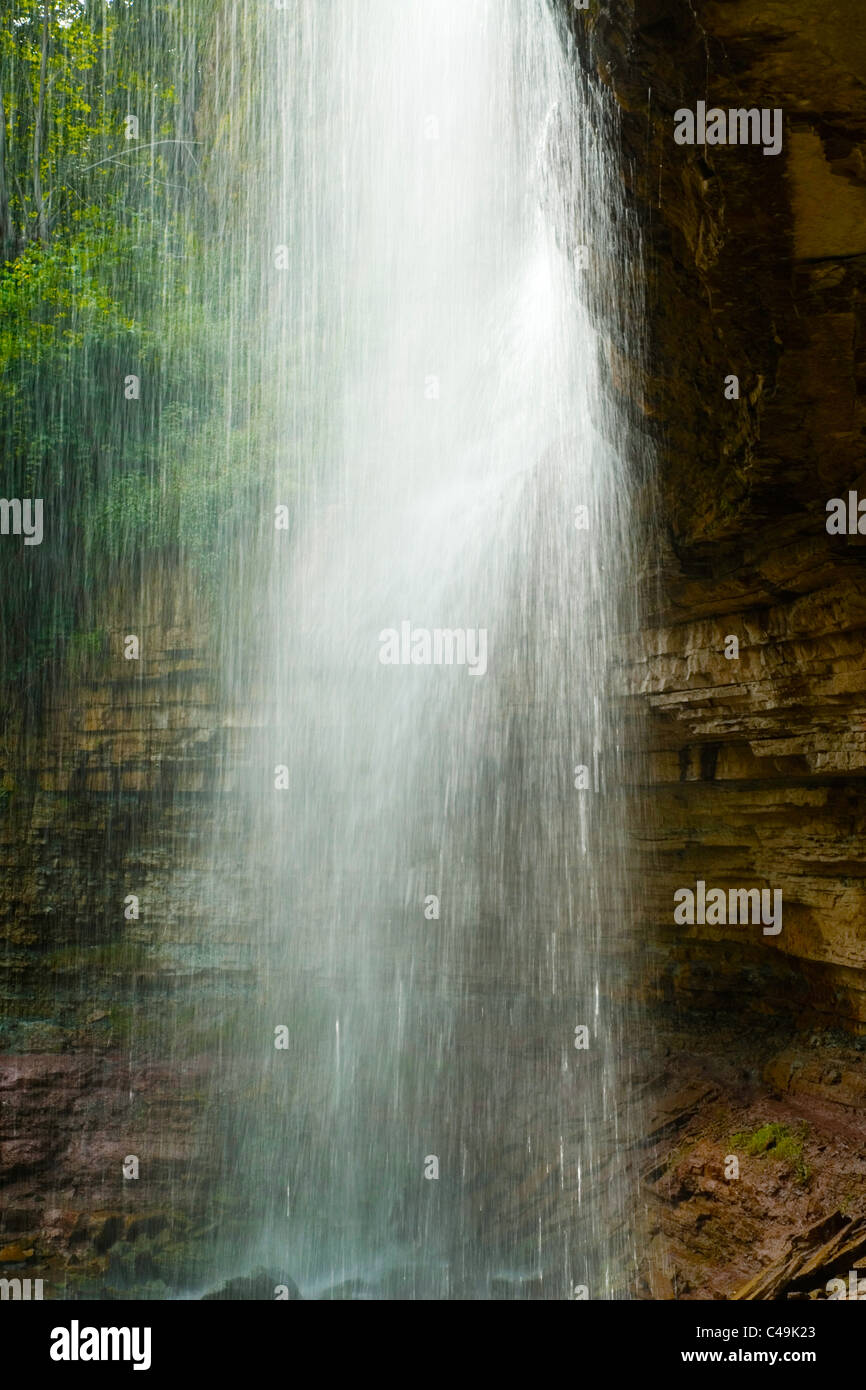 Behind Brewsters Falls on the Bruce Trail, Hamilton, Ontario Stock Photo