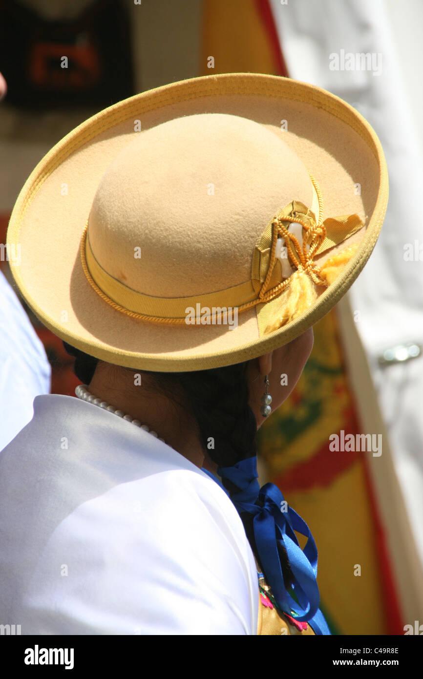 latin american people wearing traditional costumes at event in rome Stock Photo