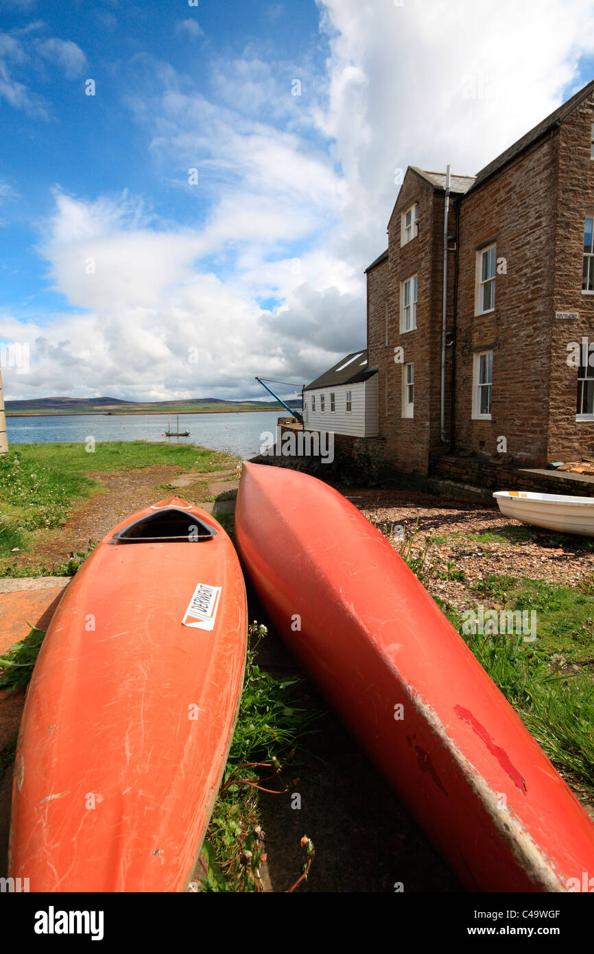 Canoes at Stromness Stock Photo