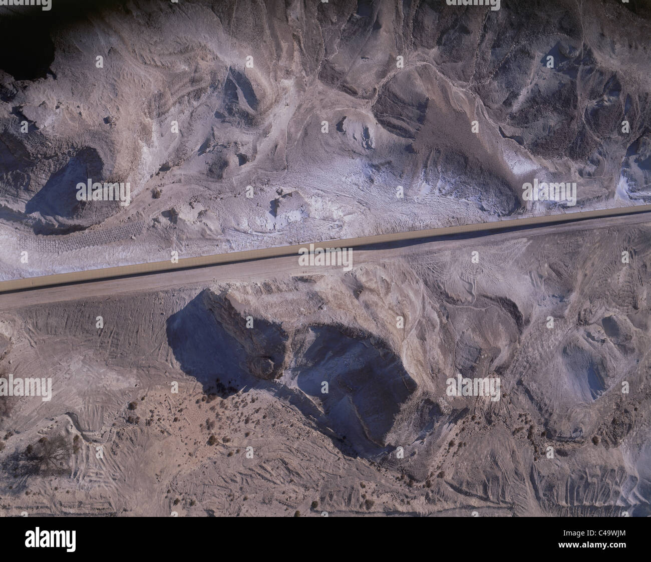 Aerial photograph of the Potash conveyor belt in the Industries of the