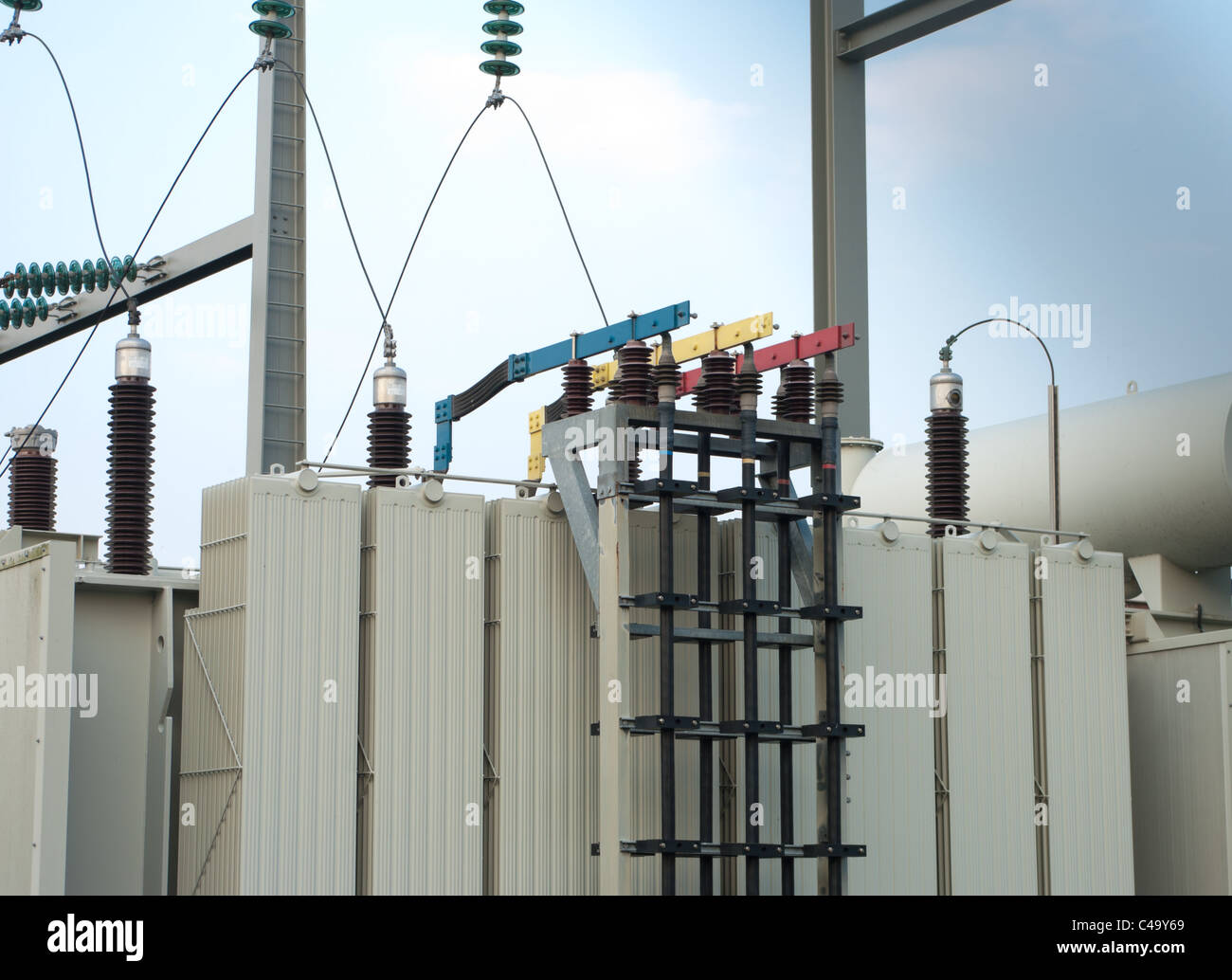 part of a 110kv electric substation Stock Photo