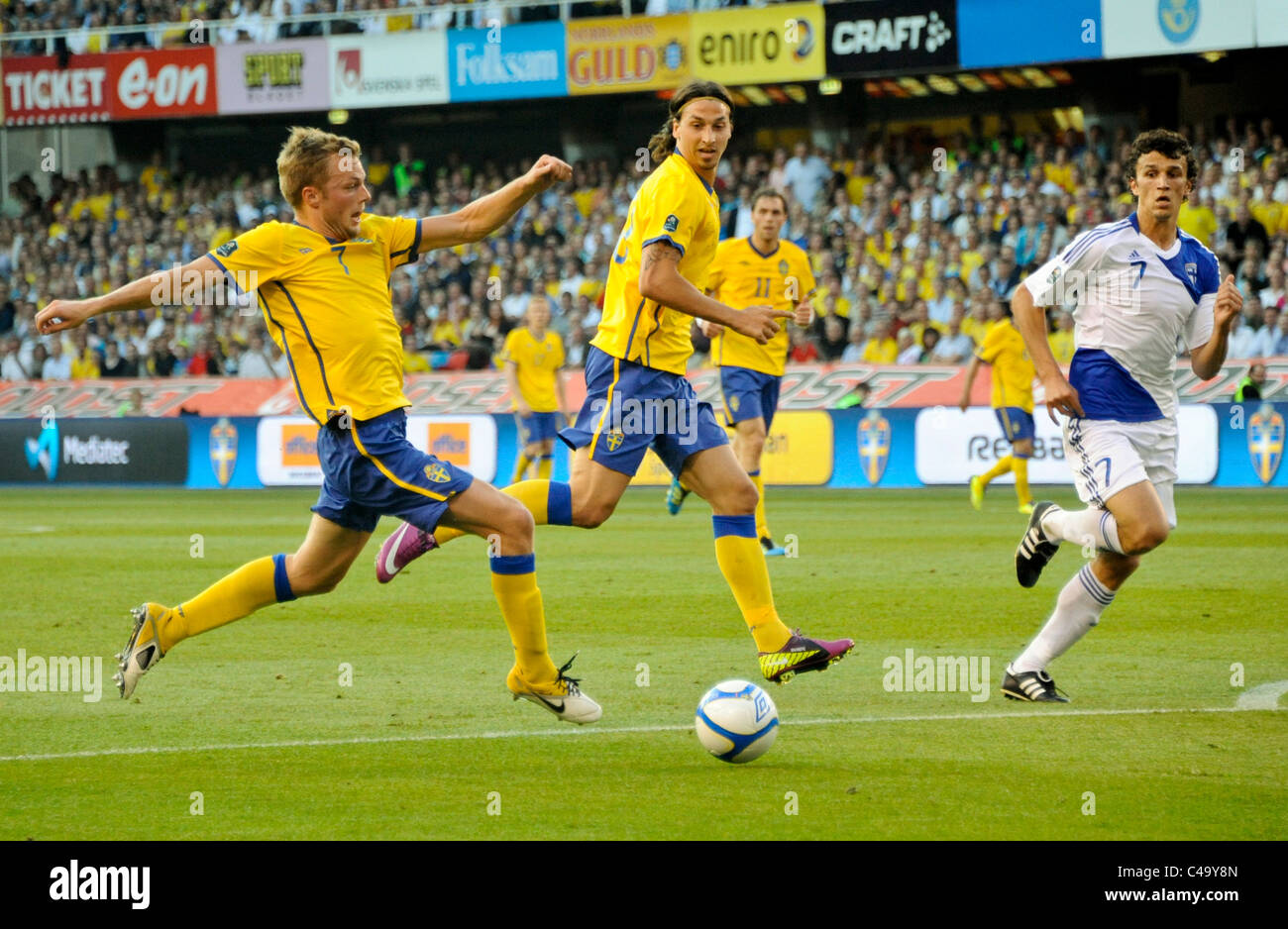 Football international Sweden vs Finland Sebastian Larsson SWE with the