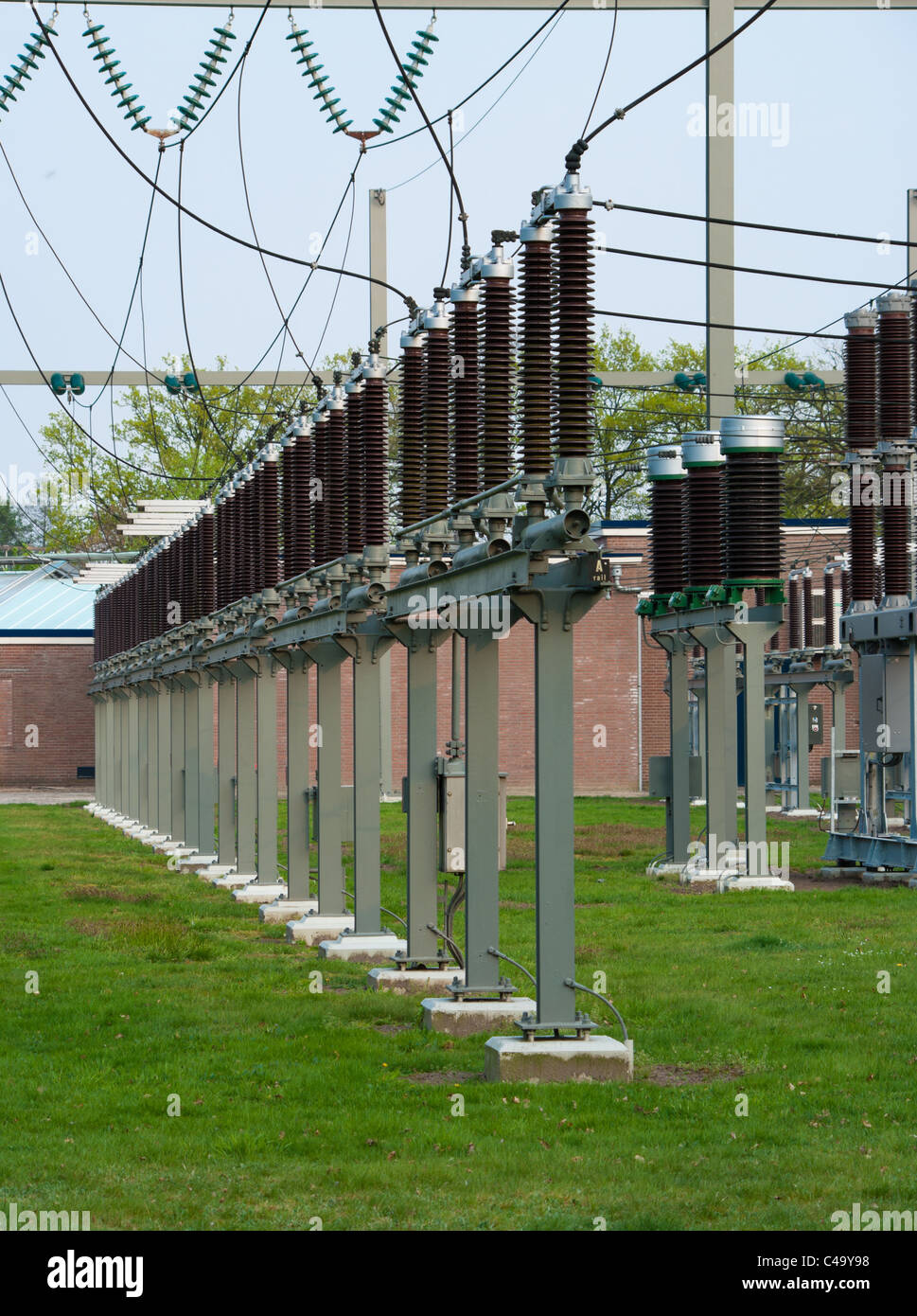 part of a 110kv electric substation Stock Photo