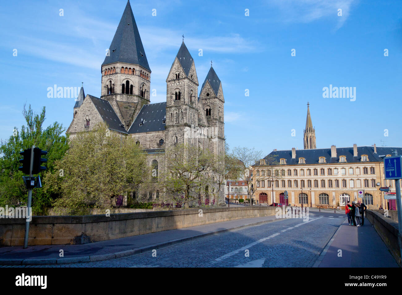 The church of Temple Neuf in the city of Metz, Moselle, Lorraine, France Stock Photo