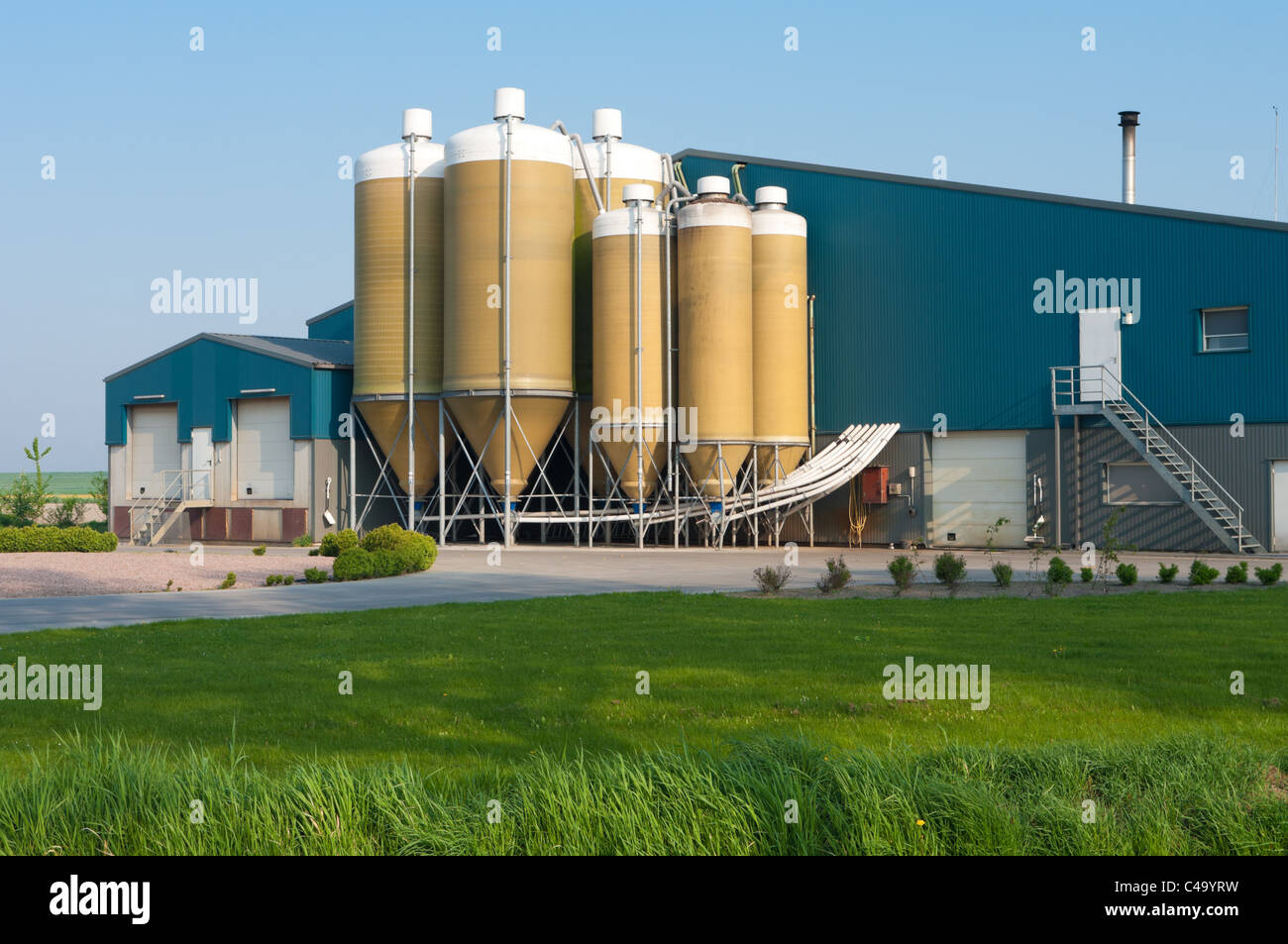 Large Silos In Several Sizes On A Dutch Farm Stock Photo Alamy