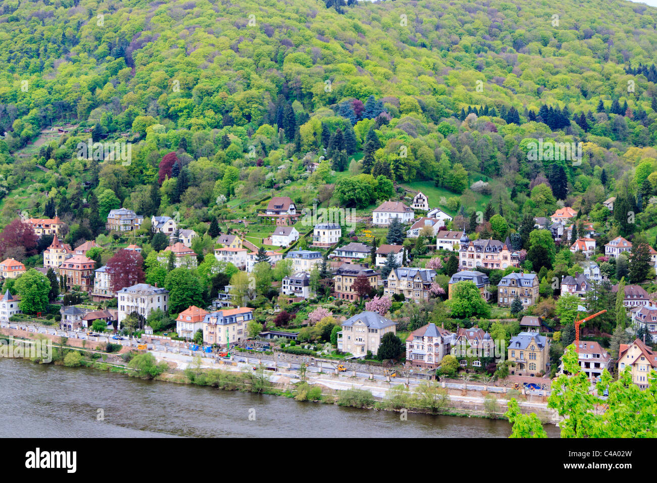 Luxury homes on the hillside of Heiligenberg in Heidelberg, Germany