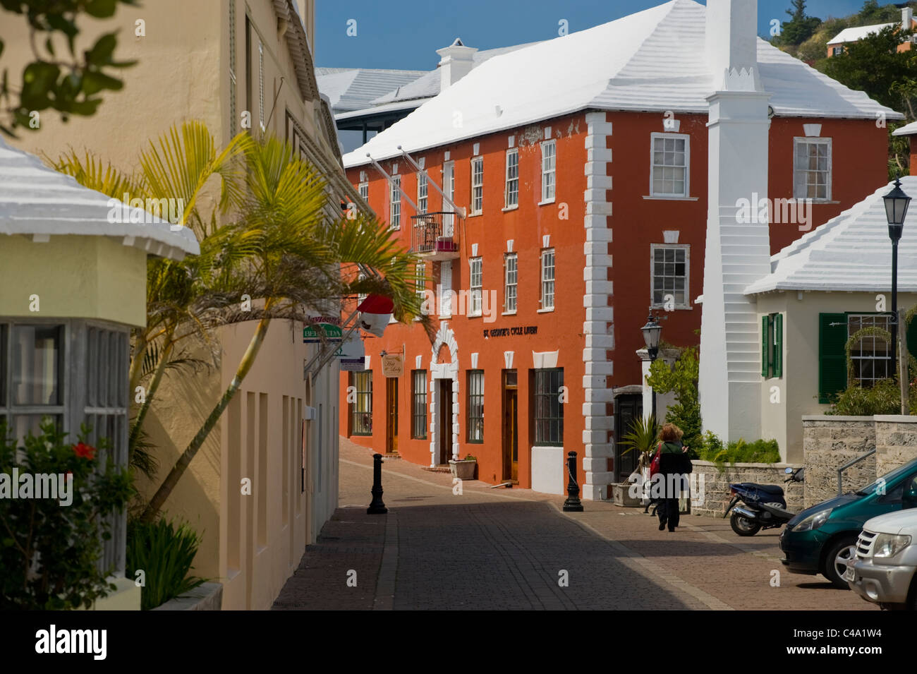 Historical streets of St. George, Bermuda Stock Photo