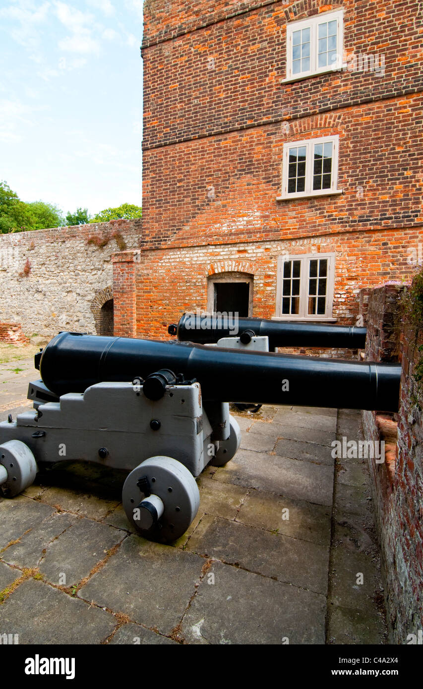 The cannons at Upnor Castle Stock Photo