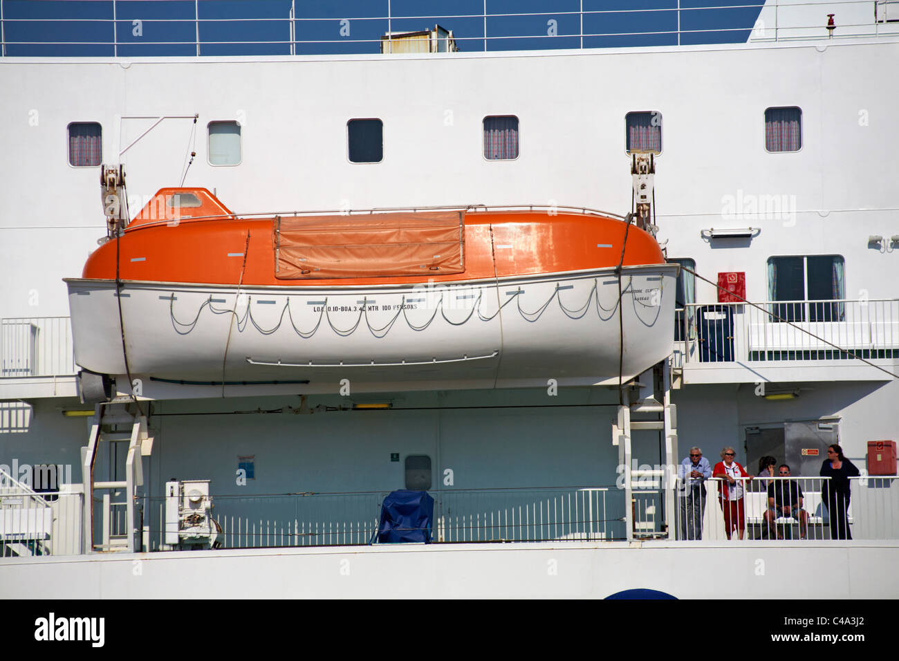 Lifeboat on Commodore Clipper Nassau ship Stock Photo Alamy