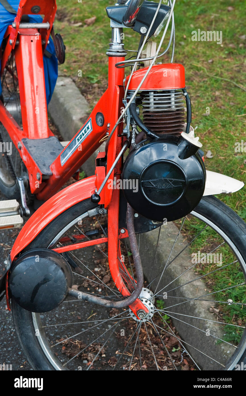 A Solex or Velosolex powered bicycle, fitted with a 49cc engine driving the  front wheel Stock Photo - Alamy