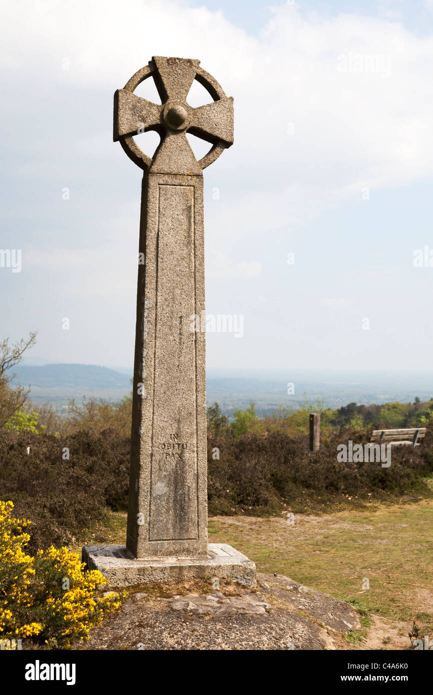 The celtic Cross on gibbet Hill Hindhead Stock Photo Alamy