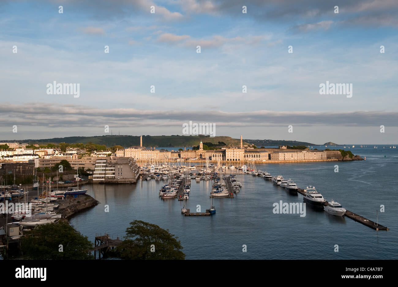 The Royal William Yard, Plymouth, Devon, UK. Once the Royal Navy's victualling yard, now a development of luxury flats by architects Urban Splash Stock Photo