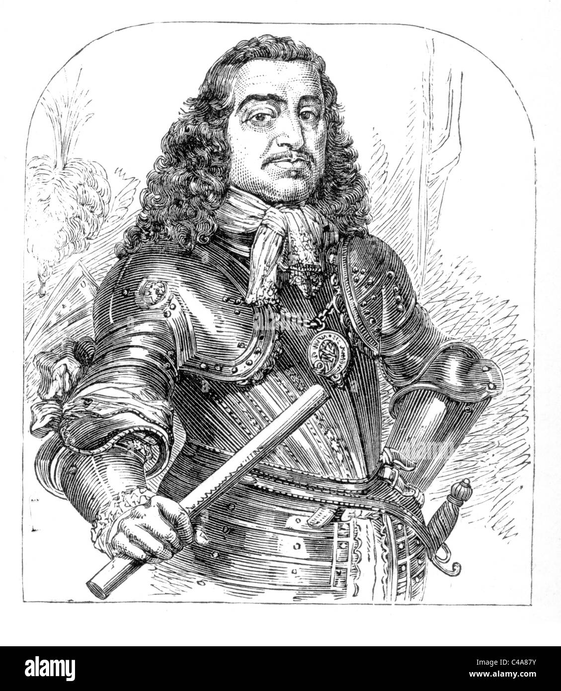 General Monck or Monk, 1st Duke of Albermarle, English soldier and politician and a key figure in the restoration of Charles II. Stock Photo