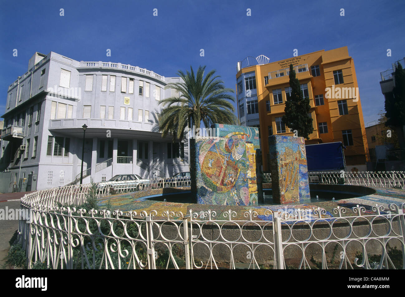 Photograph of Tel Aviv's old city hall and Bialik square Stock Photo