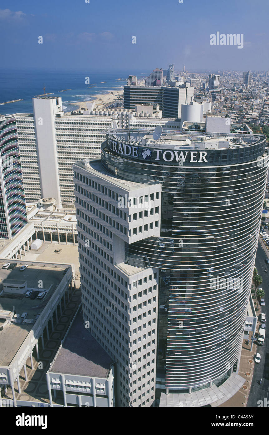 Aerial photograph of the business edifices of southern Tel Aviv Stock Photo