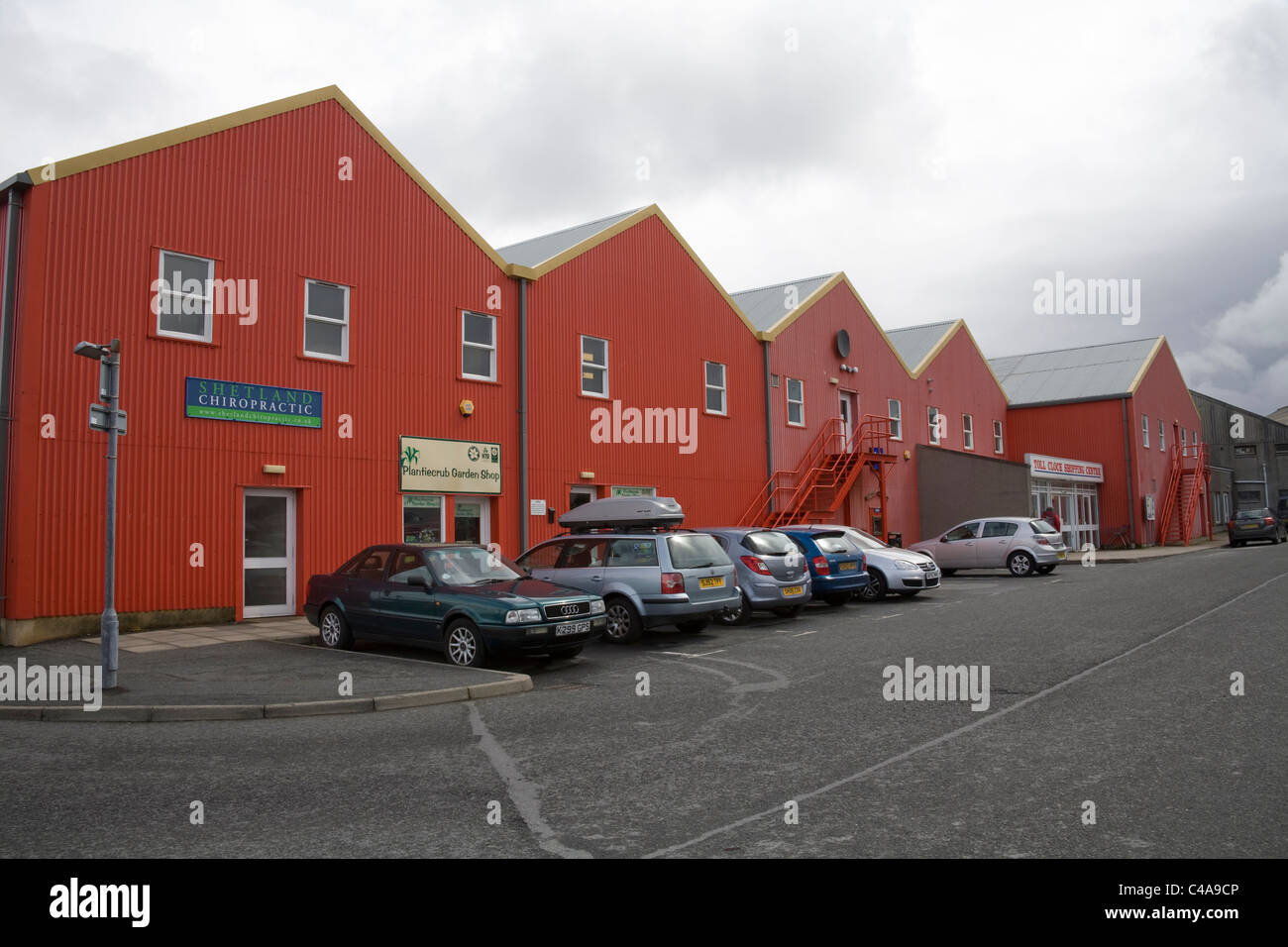 Lerwick Shetland Islands Scotland UK Red fronted Toll Clock Shopping