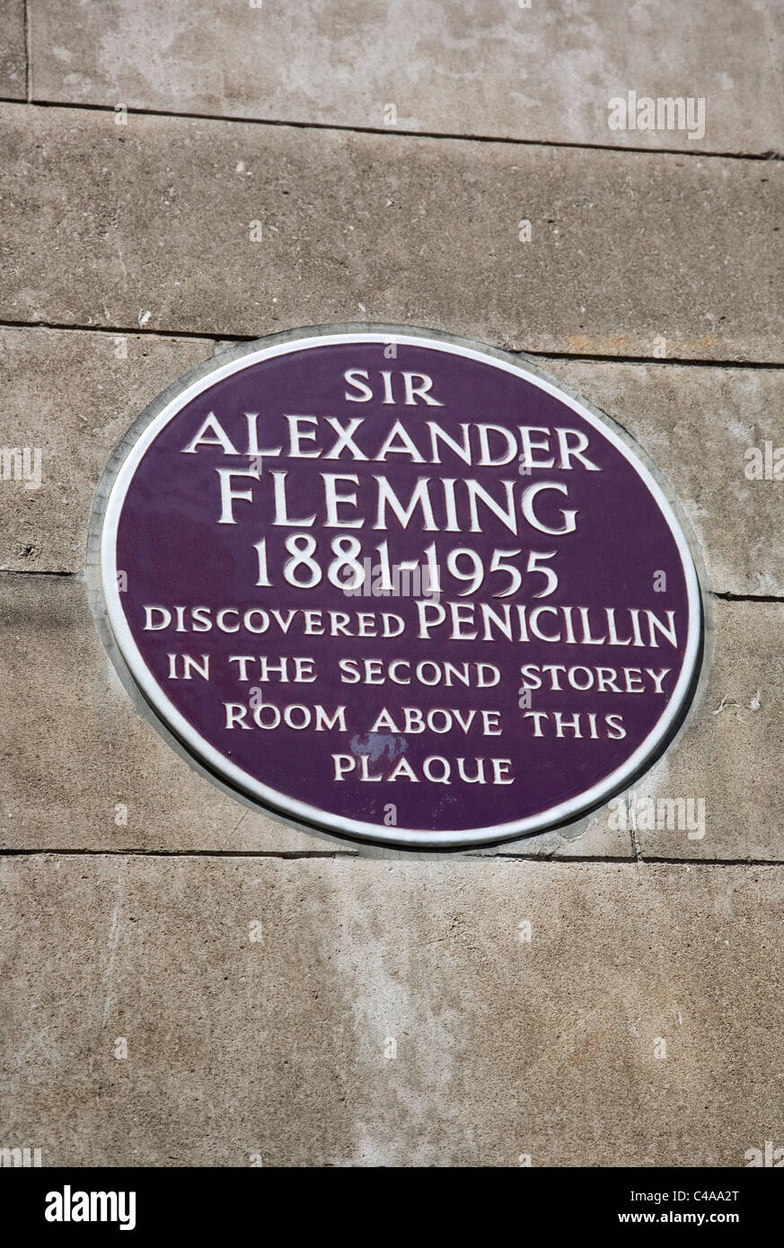 Alexander Fleming plaque Stock Photo