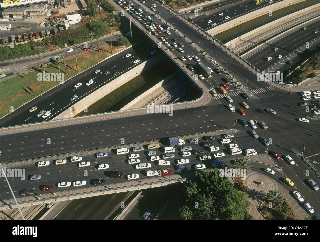 Aerial photograph of the Ayalon highway in Tel Aviv Stock Photo - Alamy