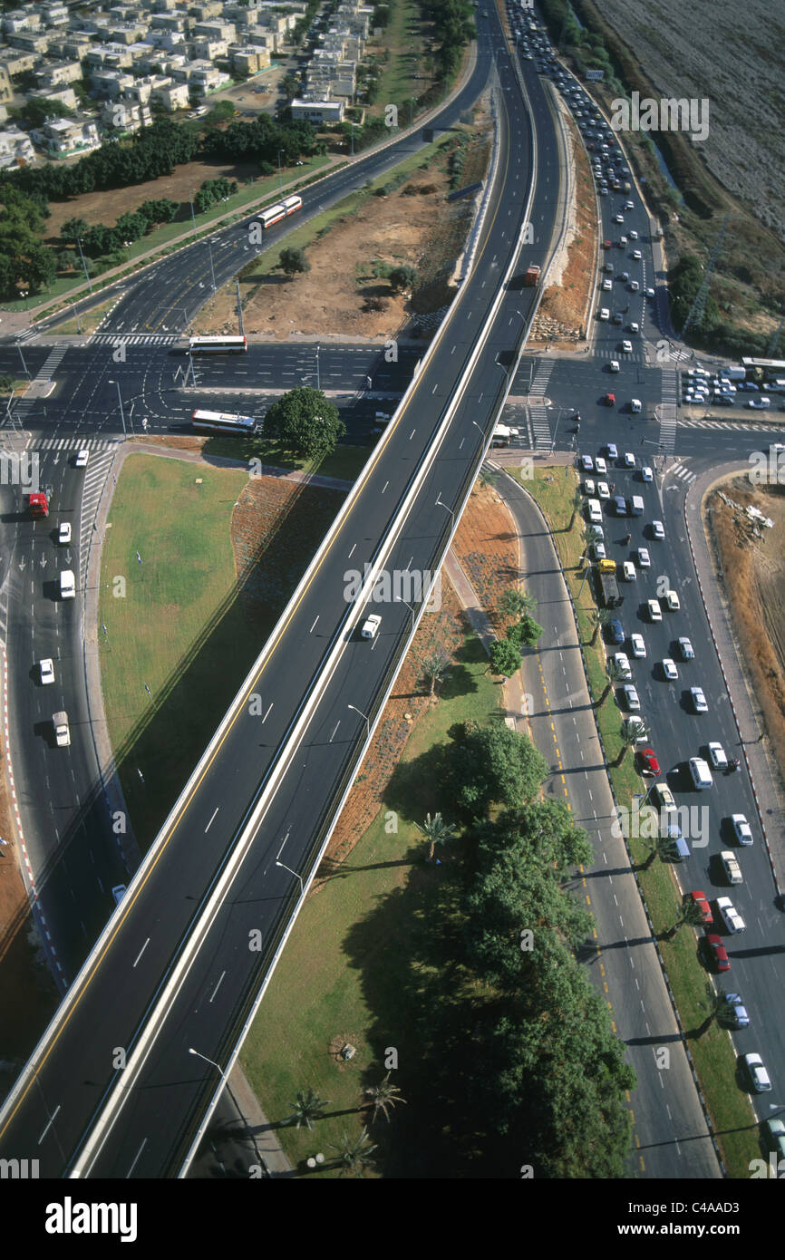 Aerial photograph of the Ayalon highway in Tel Aviv Stock Photo - Alamy