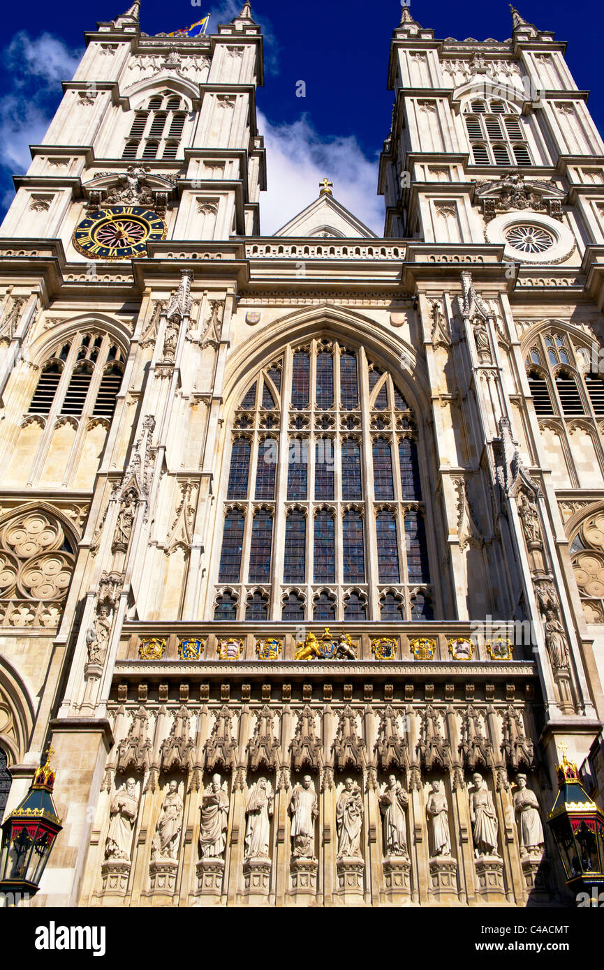 Front of Westminster Abbey; Fassade der Westminster Abtei, London Stock Photo