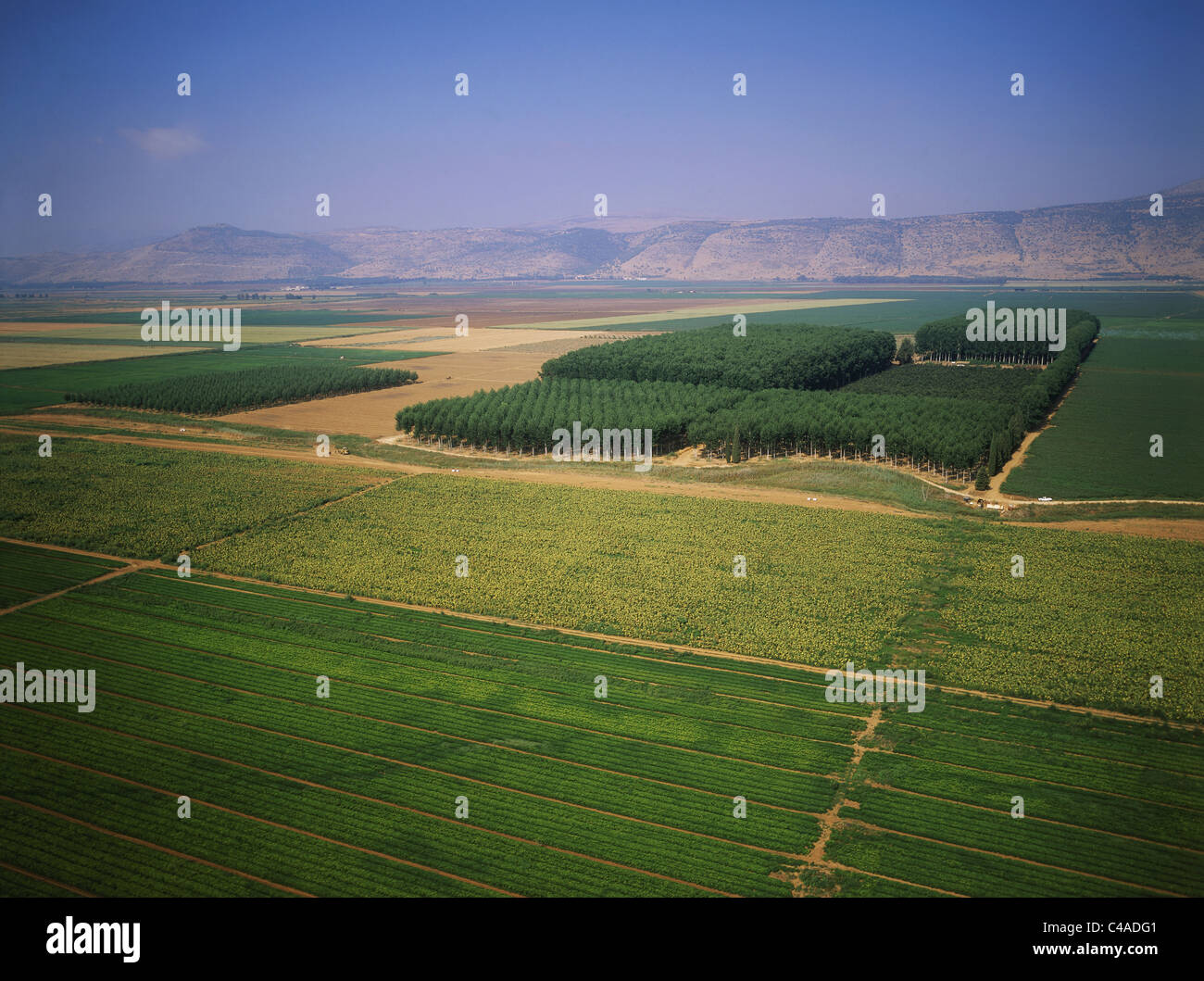 Aerial photograph of the Chula valley in the Upper Galilee Stock Photo ...