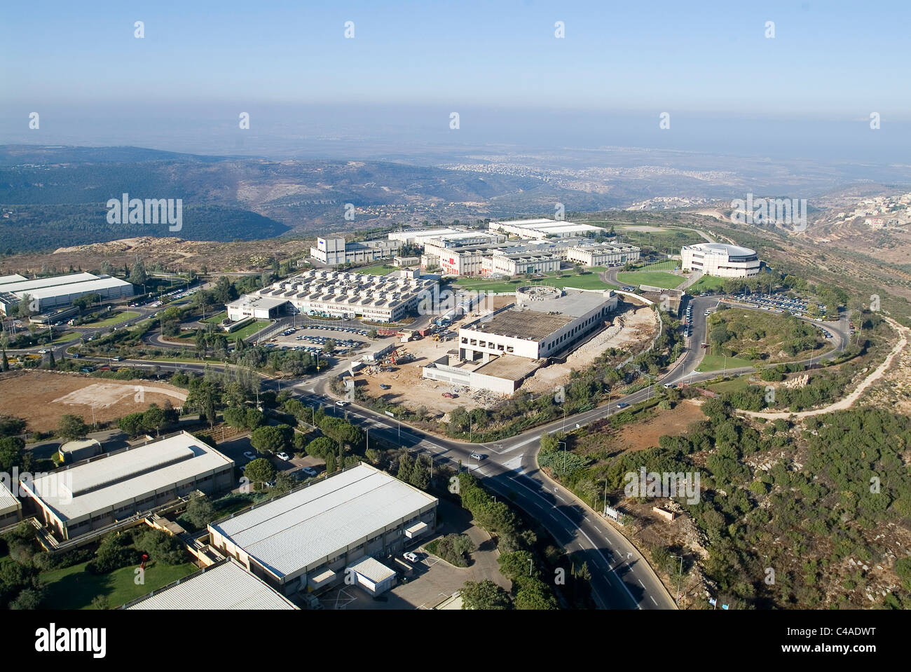 Aerial photograph of the industrial area of Teffen in the western Galilee Stock Photo