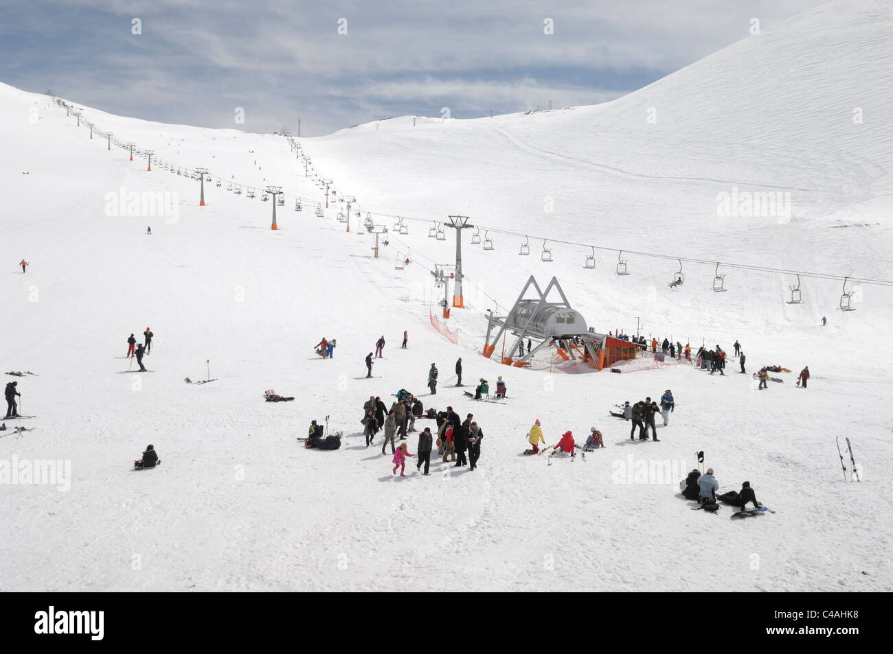 Tochal ski area above Tehran Iran Stock Photo