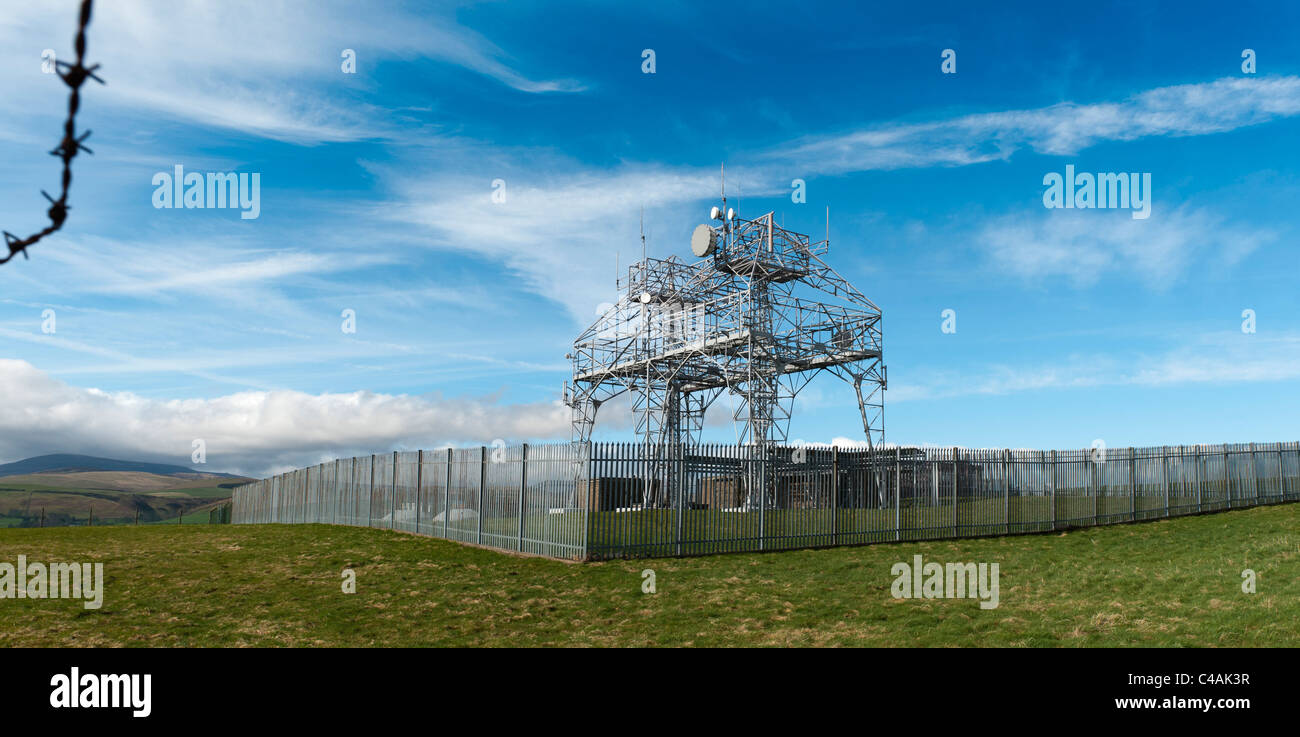 Telecommunications tower near Wooler in North Northumberland Stock Photo