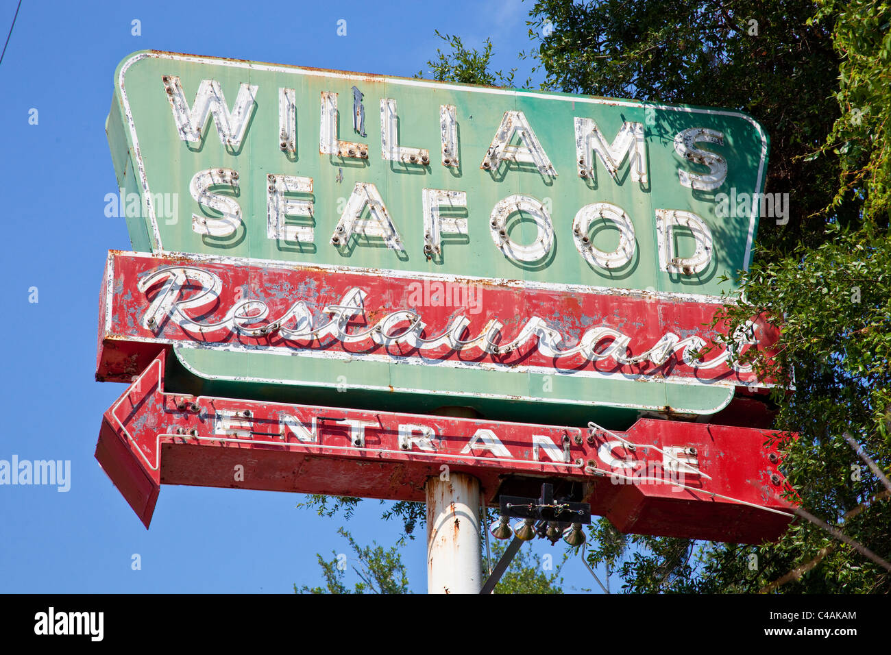Sign for Williams Seafood near Charlston, South Carolina Stock Photo