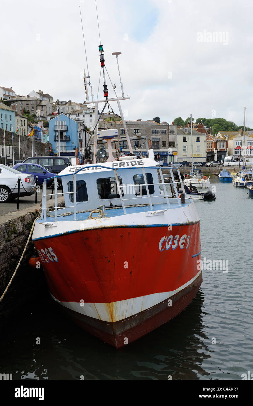 fishing boat quayside brixham devon england uk Stock Photo Alamy