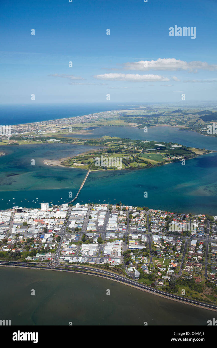 Tauranga and Tauranga Harbour, Bay of Plenty, North Island, New Zealand ...