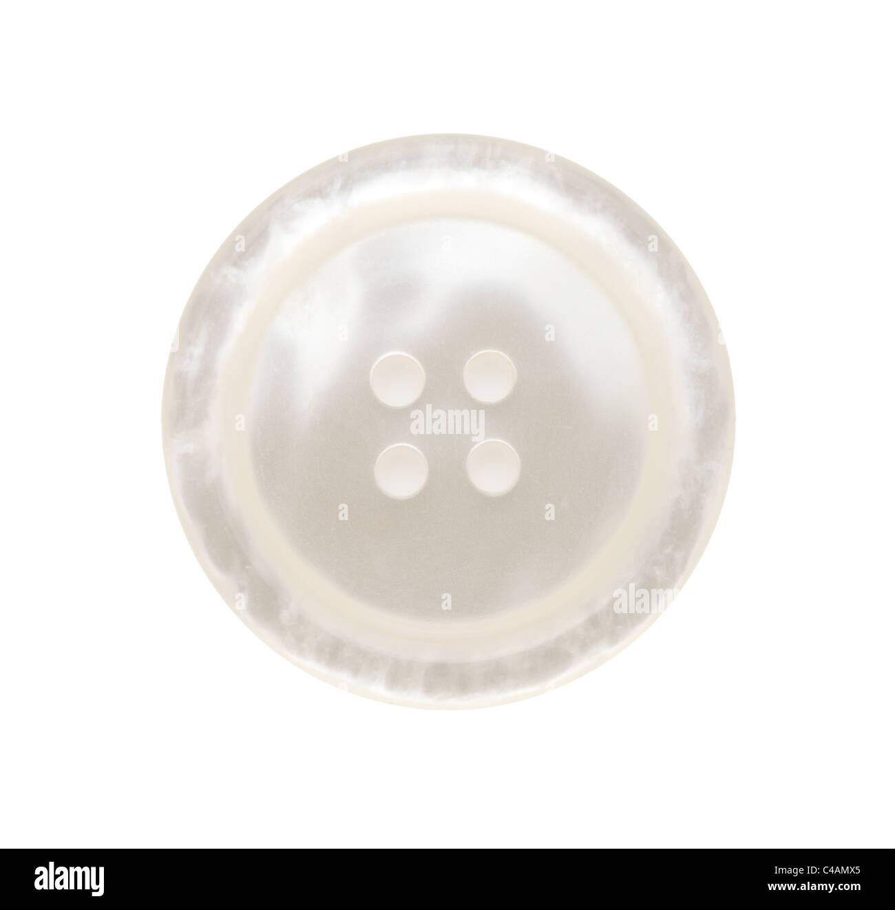 White button isolated on white background Stock Photo