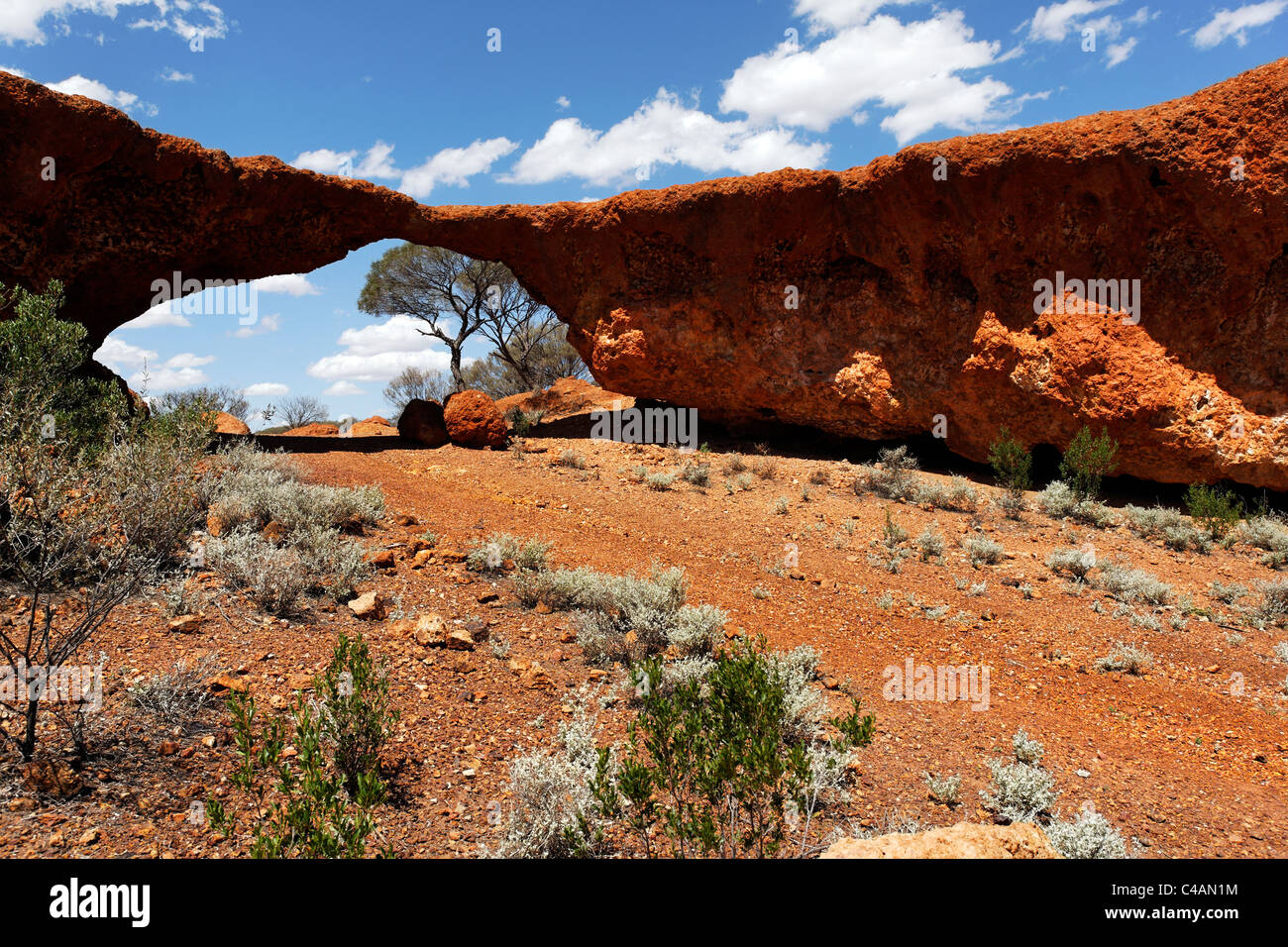 Stone formation, known as the London Bridge near the goldfields town of Sandstone, Western Australia Stock Photo