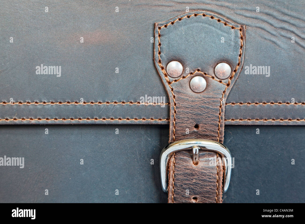 Closeup of a leather briefcase Stock Photo