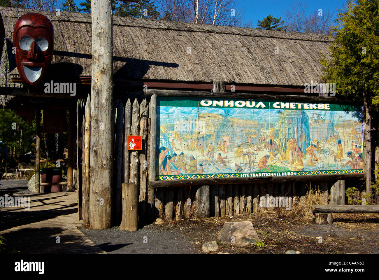 Recreated traditional HuronWendat First Nations village Onhoua